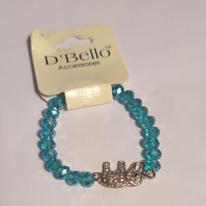 D'Bello Gold and Blue Bohemian Bracelets with Rhinestones Elephant‎ Charm
